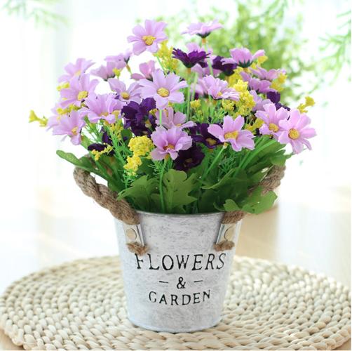 花艺赫家饰仿真花客厅装饰摆件假花花束塑料花盆栽电视柜餐桌专用绿植